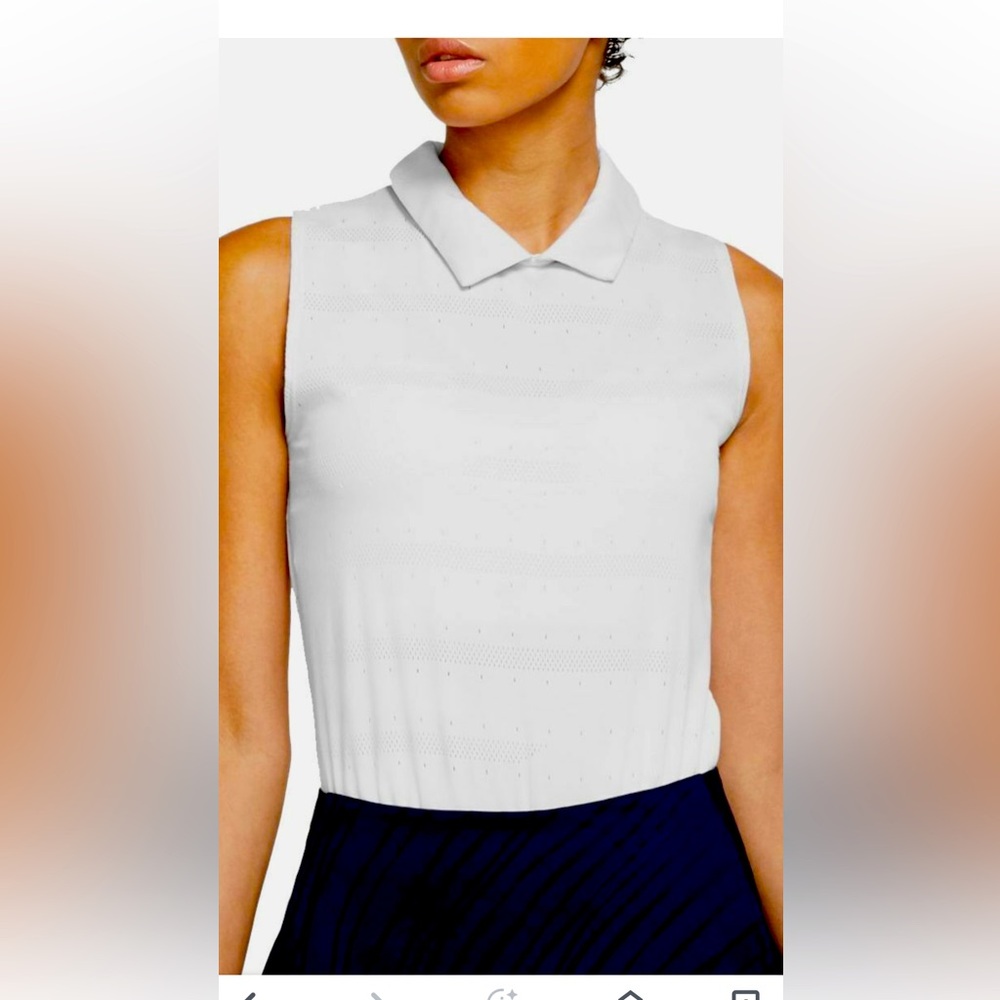 NIKE WMNS DRI FIT POLO SHIRT BLEND ACE SLEEVELESS COLLARED GOLF POLO JAQUARD XXL